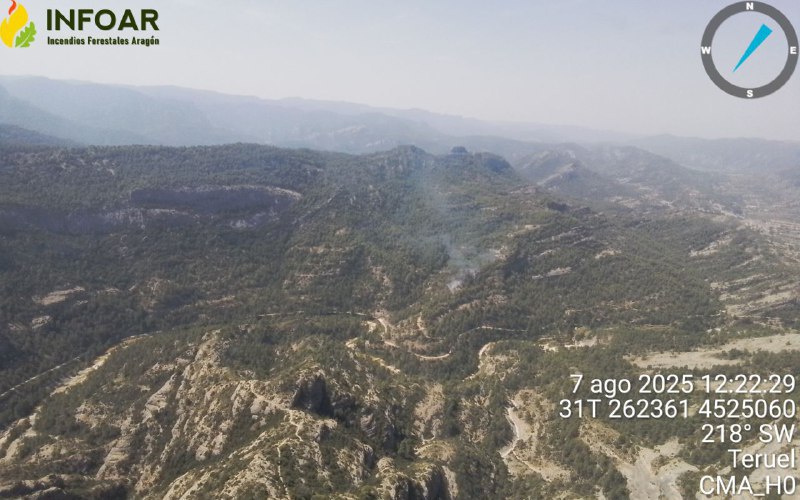 Queda estabilitzat un foc que ha cremat a la zona del Parrissal, a Beseit